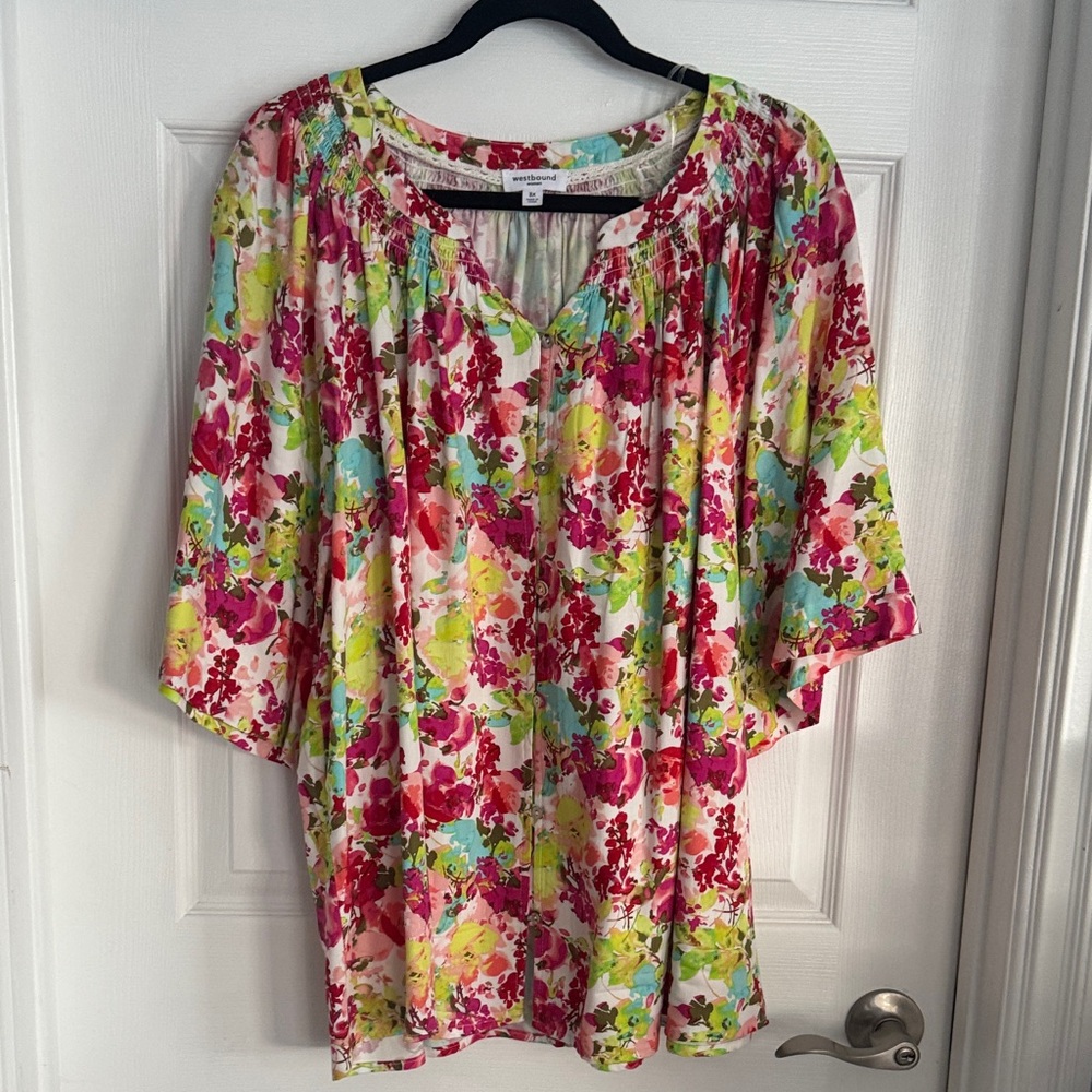 Westbound Colorful Floral Blouse